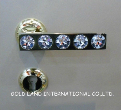 72mm Free shipping 2pcs handles with lock body+keys crystal glass door lock hotel gate Lock [Door Handles and Locks 34|]