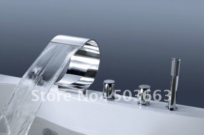 Big C Waterfall Bathroom Tap Chrome Sink Tub Faucet CM0515