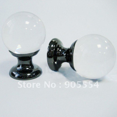 D25xH37mm Free shipping cuprum glossy crystal glass ball furniture knobs