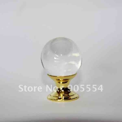 D25xH37mm Free shipping glossy crystal glass ball furniture drawer knob