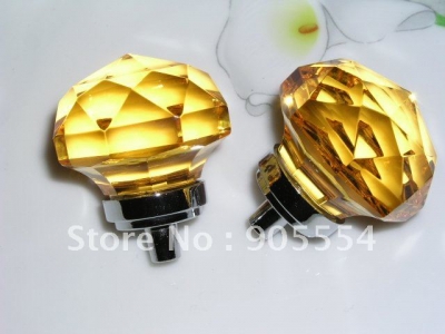 D33xH44mm Free shipping tawny crystal glass cabinet knob/bedroom knob [YJ Crystal Glass Knobs 130|]