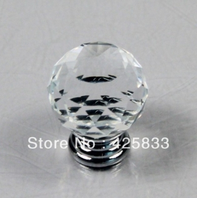 Free Shipping 10pcs K9 Clear Round Crystal Knobs Furniture Kitchen Cabinets Handles Drawer Pulls Drawer Pulls Door Hardware
