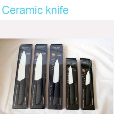 HYTT Brand 5PCS/Set 3" + 4" + 5" + 6" + 7" inch Chef Kitchen Ceramic knife White blade with gift box