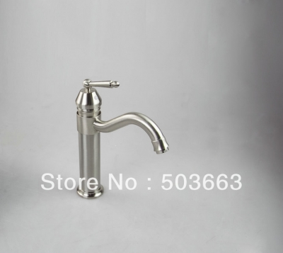 Nickel Brushed Deck Mounted Single Hole Bathroom Basin Sink Faucet Mixer Tap Vanity Faucets L-2604