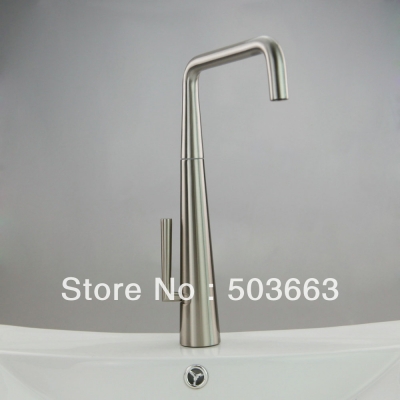 Nickel Brushed Finish Brass Kitchen Sink Faucet Bath Basin Bathroom Mixer Tap Waterfall ST8020
