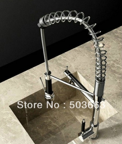 Wholesale Chrome Swivel Spout for 2 Sinks Kitchen Brass Faucet Basin Sink Pull Out Spray Single Handle Mixer Tap S-784