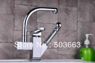 Wholesale Promotion Design 360 degree Swivel Kitchen&Bathroom Faucet Pull Out Polished Chrome Mixer Vanity Faucet L-6011