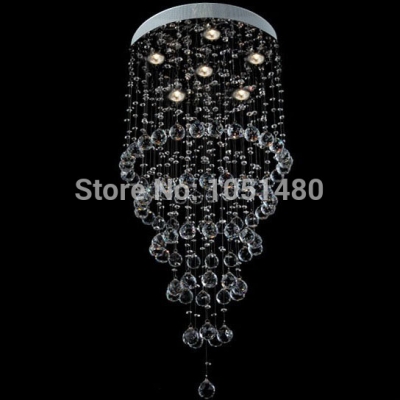 contemporary flush mount crystal chandelier spiral lamp modern lighting dia500*h1500mm