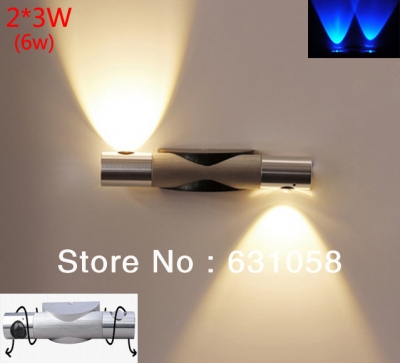 new modern aluminum wall lights 110-240v 2*3w(6w) wall mount light lamp bedside lamp bulb living room bar ktv