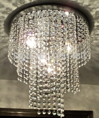 s luxury flushmout modern crystal chandelier living room lamp