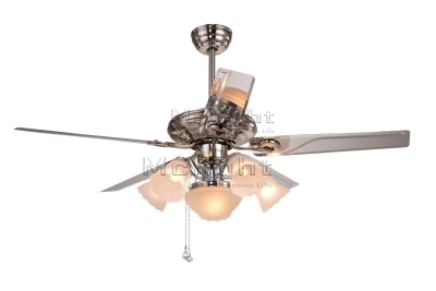 white modern ceiling fans with light kits for children room coffee house living room lamp 52 inch 5 stainless blade fixture