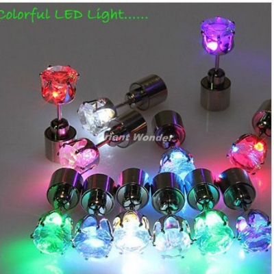 100 pcs(50 pairs) new fashion cool shiny glowing led earrings colourful ear stud light up drop light party club decoration [indoor-decoration-4269]