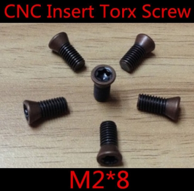 100pcs/lot m2*8 alloy steel cnc insert torx screw for replaces carbide inserts cnc lathe tool [cnc-insert-torx-screw-1562]