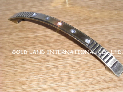 128mm Free shipping zinc alloy bronze-coloured crystal glass furniture handle