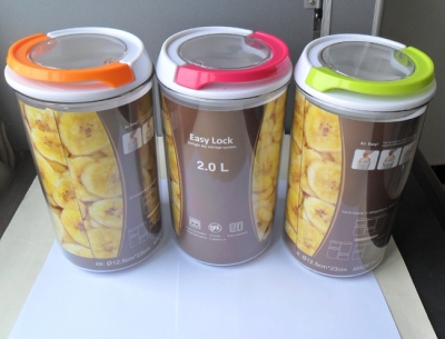 1pcs Plastic Round seal STORAGE CONTAINERS Nuts Biscuit Suger,tea, Canisters FREE SHIPPING [Kitchenware 80|]