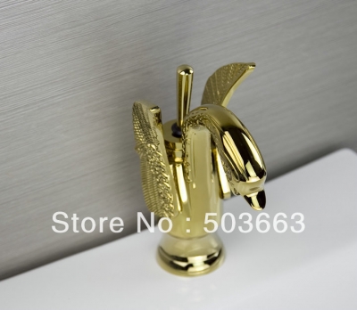 2013 Design Wholesale Golden Polish Finish Mixer Bathroom Basin Sink Faucet Vanity Faucets H-003