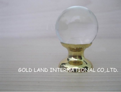 20pc/lot Free shipping D25xH37mm glossy crystal glass ball furniture handle/kitchen knob