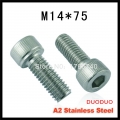 5pc din912 m14 x 75 screw stainless steel a2 hexagon hex socket head cap screws