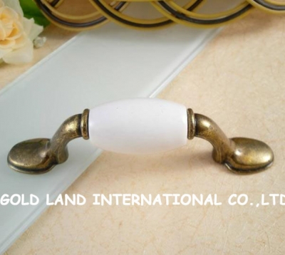 76mm Free shipping zinc alloy+ceramic kitchen cabinet furniture handle