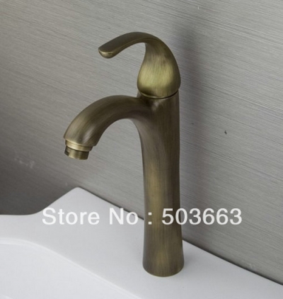 Classic Single Hole Antique brass Bathroom Faucet Basin Sink Spray Single Handle Mixer Tap S-850
