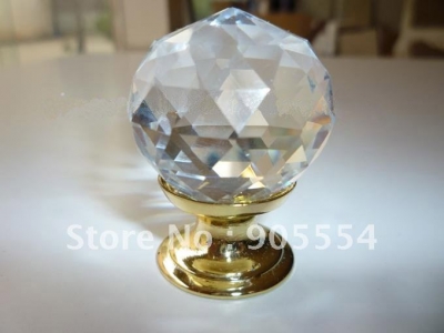 D40mmxH50mm Free shipping crystal multi-faceted cutting drawer knobs/furniture handles and knobs