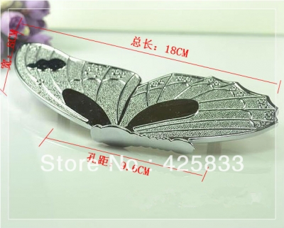 Free Shipping 96mm Silver Butterfly Antique Brass Plating Zinc Alloy Drawer Handles Cabinet Knobs Kitchen Pulls