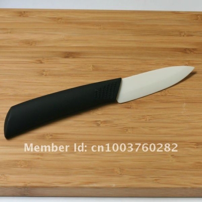 High Quality Ceramic Paring Knife 3" white blade black ABS handle #A004-3
