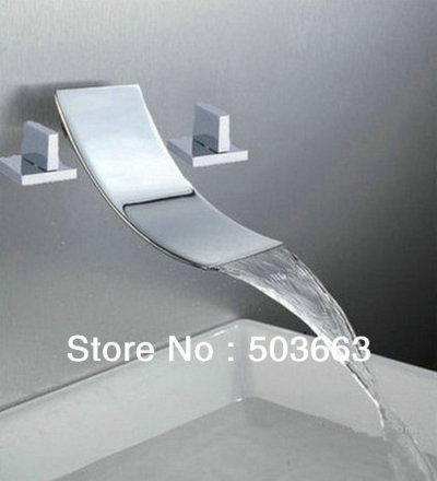 New Fashion Wholesale 3PCS Waterfall Bathtub Faucet Brass Wall Mounted Chrome Mixer Tap Cranes Chrome S-807