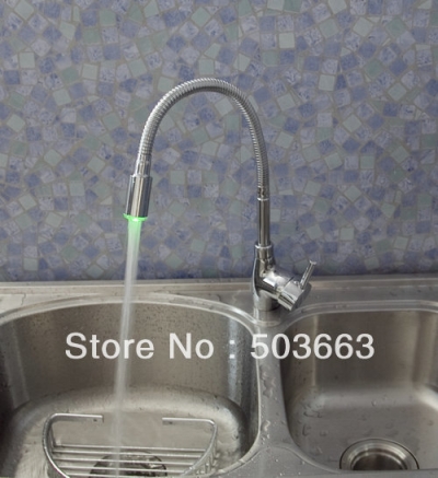 Novel Design Single Handle Kitchen Swivel Sink Led Faucet Mixer Tap Vanity Faucet Crane Chrome S-109