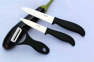 VICTORY,3PCS/lot,New 4'' +5''+Ceramic Knife Peeler Black Ceramic Chef's Knife,Free Shipping [4+5+peeler 77|]
