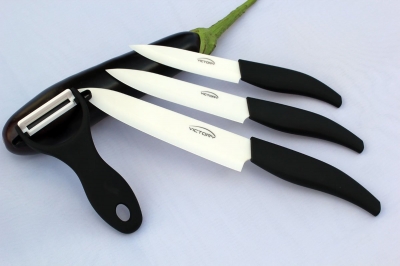 VICTORY,Ceramic Knife ,4PCS/set ,4"+5"+6"+Ceramic peeler Ceramic Chef's Horizontal Knife , CE FDA certified