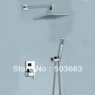 Wholesale Bathroom Luxury Chrome Rain Shower Head Arm Set Faucet With Handy Unit Tap S-628
