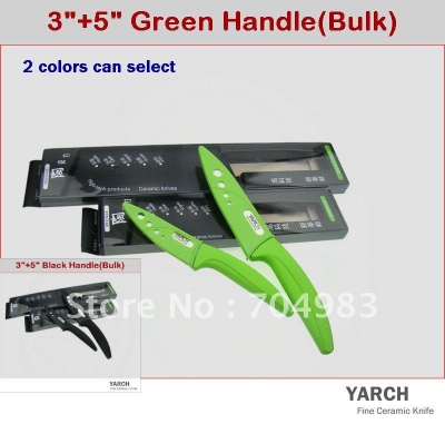 YARCH 2PCS/set , 3 inch+5 inch Ceramic Knife sets with Scabbard+retail box ,2colors select, Ceramic Knife ,CE FDA certified [Ceramic Knife / Bulk 33|]