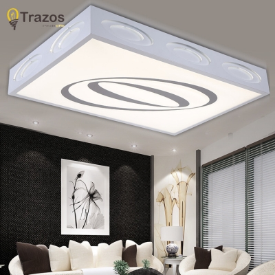 ce ac led ceiling light creative design living room rectangle lights lustres de teto para sala acrylic shade lamp