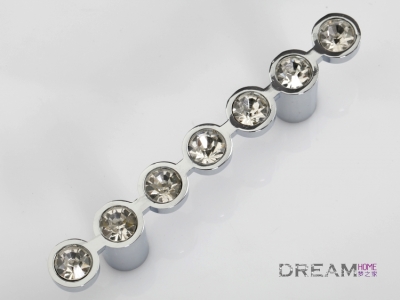 8476-64 64mm hole distance silver and chrome crystal handles with small round diamonds for drawer/cabinet
