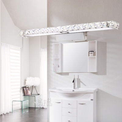 modern brief bathroom led mirror light dressing table mirror light bathroom lighting modern stainless steel+crystal anti-fog