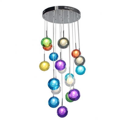 modern glass pendant light with led g4 retrofitted bulbs 19 lights color glass d40cm backplate room loft lights
