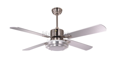 modern led ceiling fans with 1 light kits for restaurant coffee house living room lamp 52 inch 4 stainless blade fixture