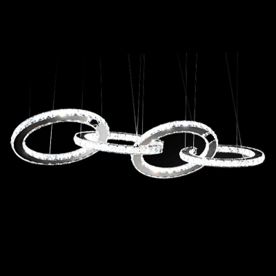 modern led crystal chandeliers lights chandelier lamp chandelier lighting 90-240v d30cm ring stainless steel