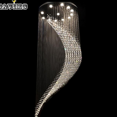 moderndouble spiral design led lighting lustre vanity crystal chandelier lighting fixturediameter80*height260cm
