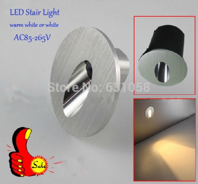 quality led lamp holding-down stair steps step lamp wall lamp ac85-265v 1w for home villa,el lobby stairway night lights