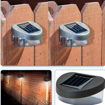 solar powered led fence light outdoor gardern landscape wall lamp cold white security lighting lamps