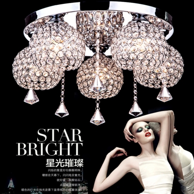 w55*h30cm ceiling chandelier lights 6 e27 110-220v ceiling lamp white crystal