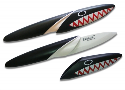 100% new High quality Cool BlackShark Fruit Ceramic Knife White Blade Black Handle Chefs Kitchen Knives usefull Santoku Knives [Ceramic Knives 56|]