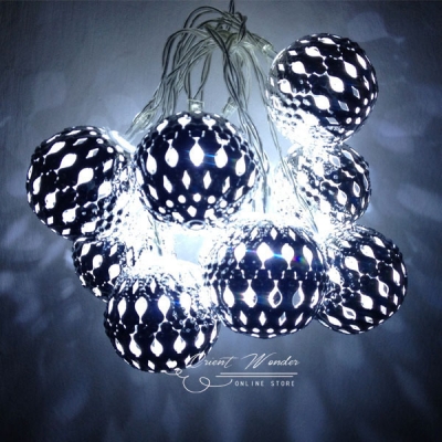10pcs/lot 10 led balls moroccan batteries string lanterns led fairy lights outdoor garden party christmas decoration ball lamp [indoor-decoration-4325]