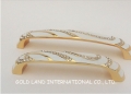 128mm Free shipping golden color crystal glass handle