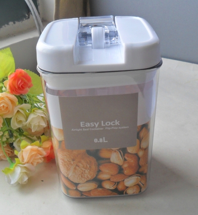 1pcs Plastic Round seal STORAGE CONTAINERS Nuts Biscuit Suger,tea, Canisters0.8L FREE SHIPPING