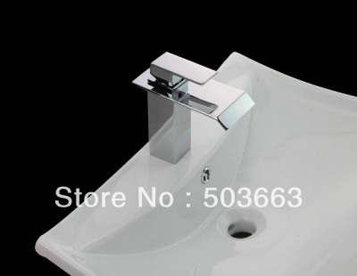 2013 Shine Deck Mounted Chrome Bathroom Basin Sink Waterfall Faucet Vanity Mixer Tap Vanity Faucet L-6019