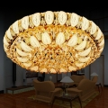 2015 gold round crystal ceiling light for living room indoor lamp with remote controlled luminaria home decoration