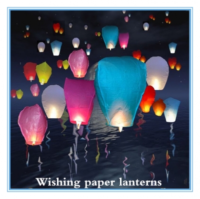 36pcs/lot multicolor chinese kongming paper lantern sky flying wishing lanterns for outdoor party prayer wedding decoration